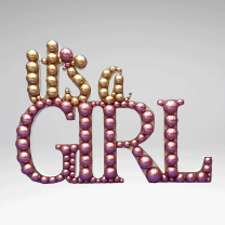 It's A Girl Mosaic Balloon Frame 150cm - Nikoloon
