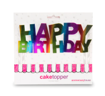 Rainbow Happy Birthday Cake Topper Foil