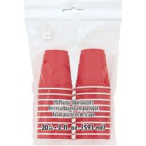 Red Plastic Shot Glasses 2oz 20ct