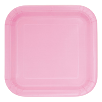 Lovely Pink 9" Square Plates 14 CT.
