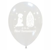 Irish 12" Communion Boy Clear Latex 25ct
