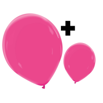 Raspberry Pink Premium Cattex 12" & 5" Latex Balloons 100Ct in both sizes