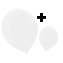 Snow White Premium Cattex 12" & 5" Latex Balloons 100Ct in both sizes