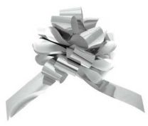 Metallic Silver Pull Bow 50mm - Pack of 20