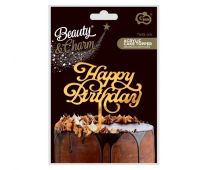 Happy Birthday Gold Cake Topper 1ct