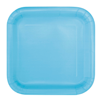 Powder Blue 9" Square Plates 14 CT.