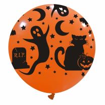 Cat & Ghost 32" Halloween Latex Balloon 1ct. 