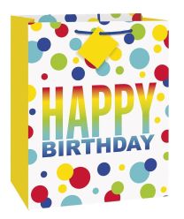 Rainbow Spots Birthday Large Gift Bag