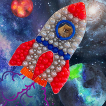 Rocket Mosaic Balloon Frame 150cm - Nikoloon