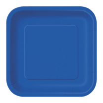 Royal Blue 9'' Square Plates 14 CT.