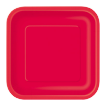 Ruby Red 9'' Square Plates 14 CT.