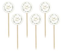 Dove with Leaves Picks 6ct