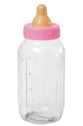 11" Pink Baby Bottle Bank 1pc