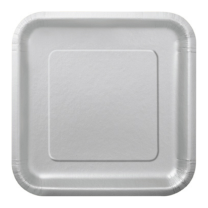 Silver 9'' Square Plates 14 CT.