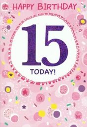 Age 15 - Greeting Cards Girl - Pack Of 12