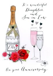Happy Anniversary - Daughter & Son In Law - Pack Of 12