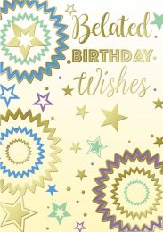 Belated Birthday Wishes - Male - Pack Of 12