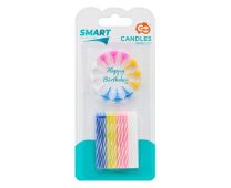 Display Spiral Birthday Candles with Holders Asst. Colours 24 pk 