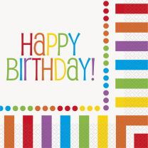 Rainbow Birthday Luncheon Napkin ''Happy Birthday'' 16CT