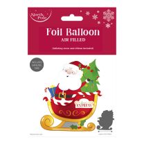 Christmas Santa Sleigh Standing - 24" Supershape Foil Balloon