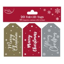 Christmas Foil Gift Tags 20ct