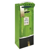 Green Postbox Christmas Bottle Bag 6ct